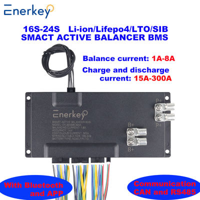 কেনা Enerkey BMS সুরক্ষা বৈদ্যুতিক যানবাহন স্মার্ট BMS 16S 17S 18S 19S 20S 21S 22S 23S 24S 100A 200A 300A এবং 8A সক্রিয় ব্যালেন্স সহ অনলাইনে উৎপাদন